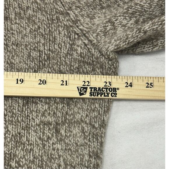 Vintage 90s LL Bean Women's XL Sweater 100% Lambs Wool Pullover Beige Grandpa - Picture 5 of 7